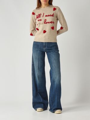 2. Maglia donna New Queen in misto lana e cachemire Need Pullover 11 Patch