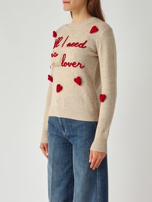 3. Maglia donna New Queen in misto lana e cachemire Need Pullover 11 Patch