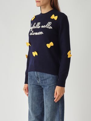 3. Maglia donna New Queen in misto lana e cachemire Pasta Farfalle 61 Patch