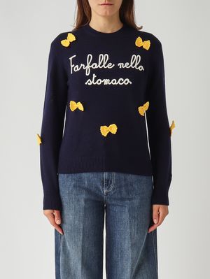 1. Maglia donna New Queen in misto lana e cachemire Pasta Farfalle 61 Patch