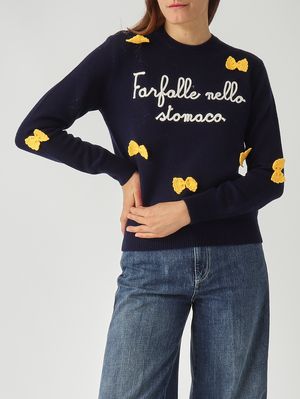5. Maglia donna New Queen in misto lana e cachemire Pasta Farfalle 61 Patch