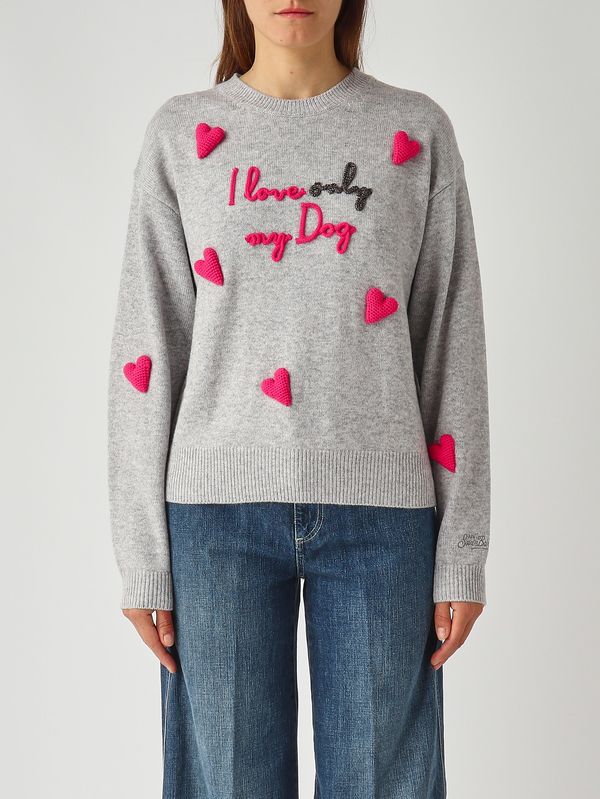 1. Maglia donna in misto lana e cashmere Grigio MC2 Saint Barth loui004