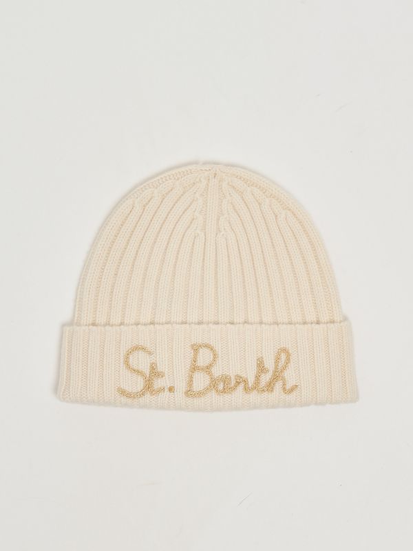 1. Cappello donna in misto lana e cashmere Bianco MC2 Saint Barth weng005