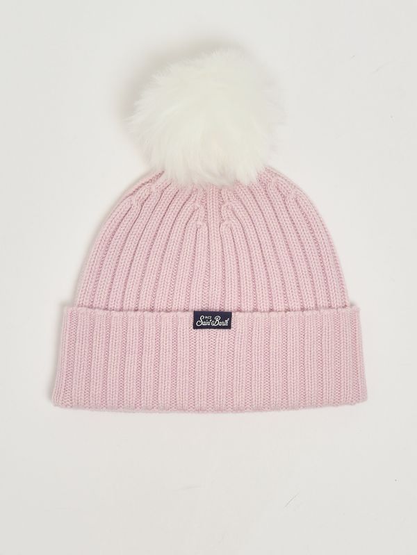 2. Women's hat in wool and cashmere blend Pink MC2 Saint Barth weng006