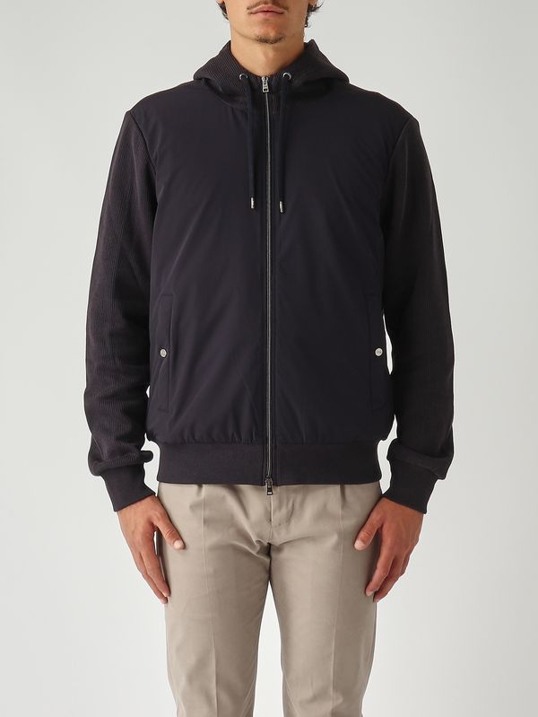 Cotton and nylon jersey jacket for men jc00021ur56020 Navy blue