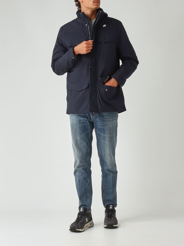 2. Manuel Warm Ottoman men's jacket in recycled nylon Navy K-Way k8136vw