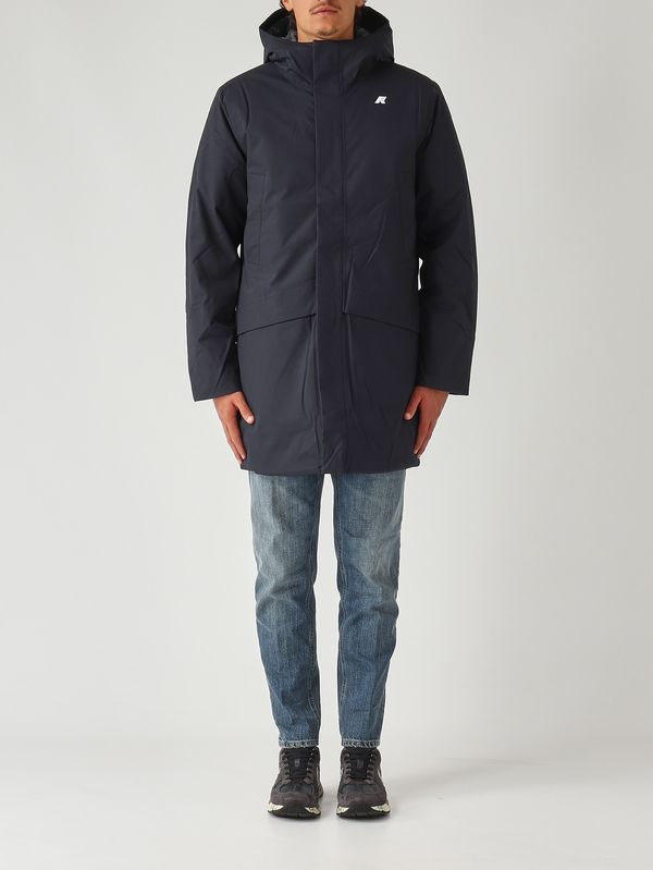 1. Veste homme Jarno Twill Marmotte en tissu imperméable Marine K-Way k8133fw