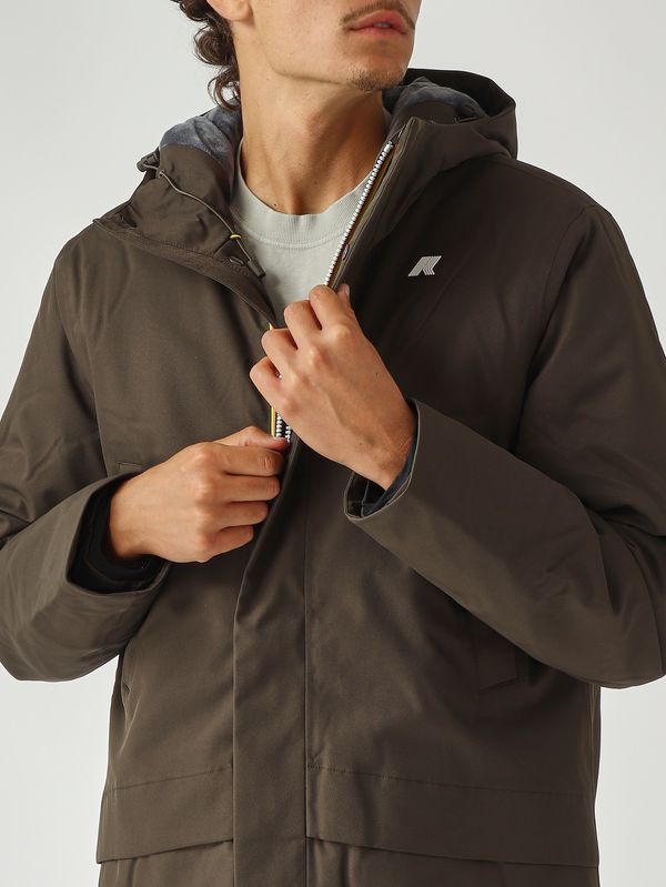 5. Veste homme Jarno Twill Marmotte en tissu imperméable Olive Foncé K-Way k8133fw