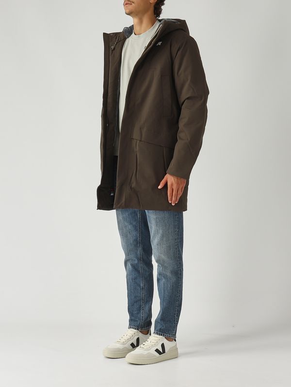 3. Veste homme Jarno Twill Marmotte en tissu imperméable Olive Foncé K-Way k8133fw