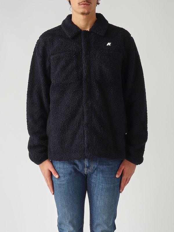 3. Veste Cameron en tissu sherpa polaire double épaisseur pour homme Bleu marine K-Way k61322w