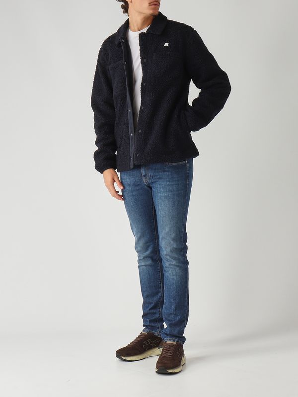 2. Veste Cameron en tissu sherpa polaire double épaisseur pour homme Bleu marine K-Way k61322w