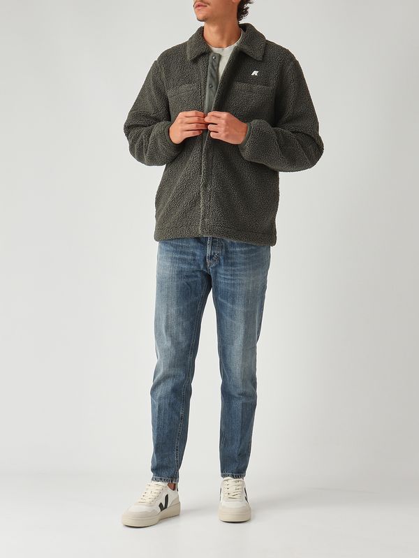 2. Veste Cameron en tissu sherpa polaire double épaisseur pour homme Vert militaire K-Way k61322w