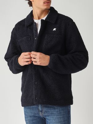 5. Veste Cameron en tissu sherpa polaire double épaisseur pour homme Bleu marine
