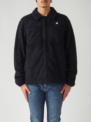 3. Veste Cameron en tissu sherpa polaire double épaisseur pour homme Bleu marine