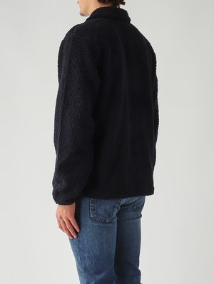 4. Veste Cameron en tissu sherpa polaire double épaisseur pour homme Bleu marine