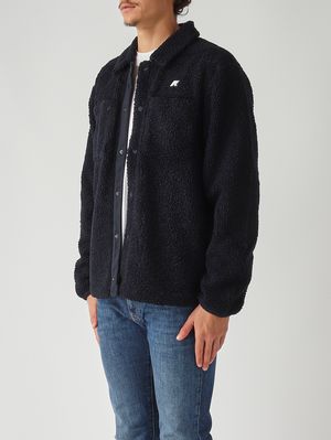 1. Veste Cameron en tissu sherpa polaire double épaisseur pour homme Bleu marine