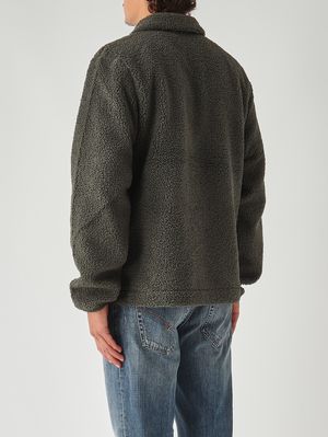 4. Veste Cameron en tissu sherpa polaire double épaisseur pour homme Vert militaire
