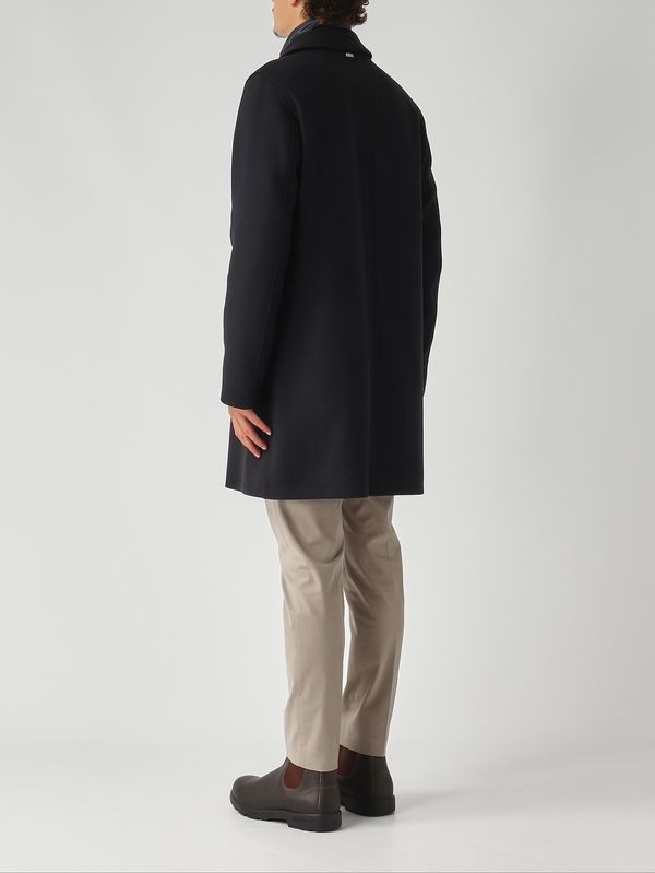 4. Manteau en mélange laine et nylon pour homme Bleu Foncé Herno ca000215u33432r