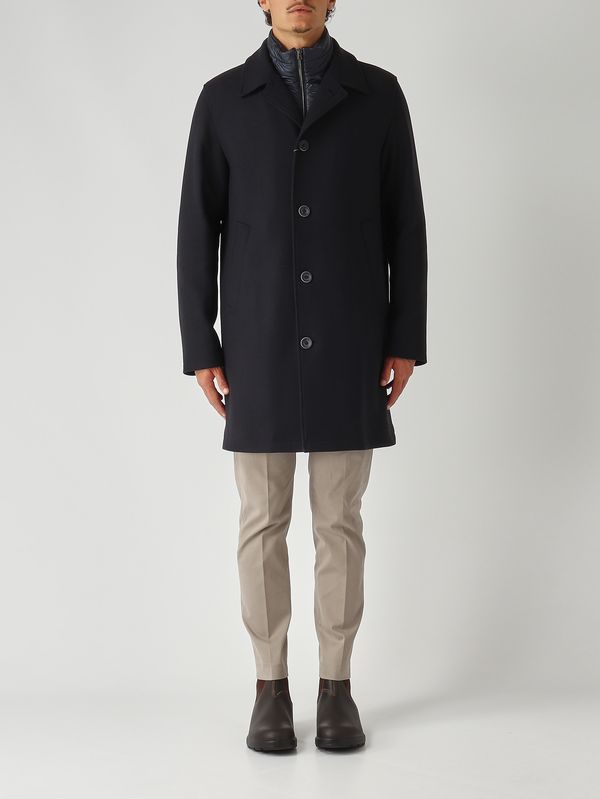 1. Manteau en mélange laine et nylon pour homme Bleu Foncé Herno ca000215u33432r