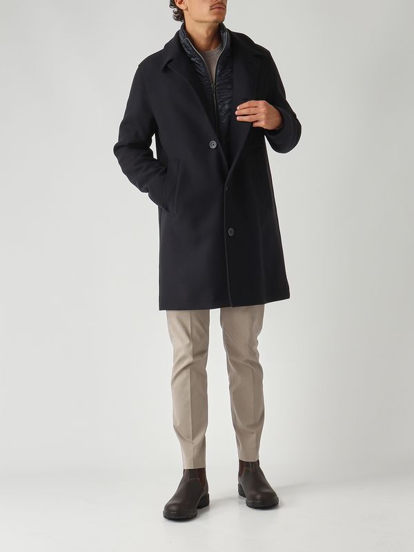 2. Manteau en mélange laine et nylon pour homme Bleu Foncé Herno ca000215u33432r