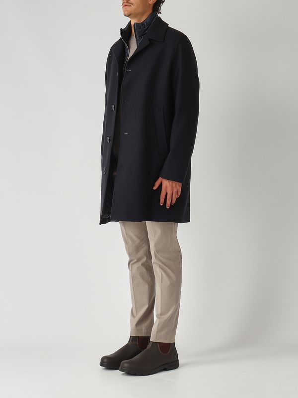 3. Manteau en mélange laine et nylon pour homme Bleu Foncé Herno ca000215u33432r