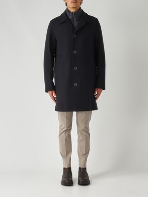 Herrenmantel aus Woll-Nylon-Mischung Dunkelblau Herno