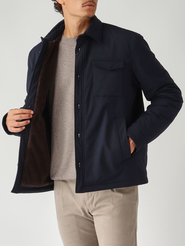 5. Chaqueta de hombre en tejido técnico Azul marino Herno gi000562u12342z