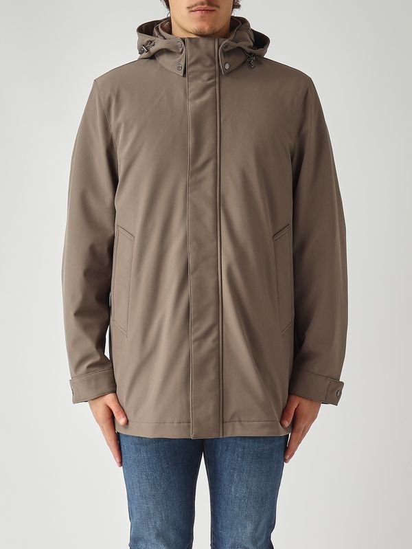1. Parka homme en tissu softshell Tourterelle Woolrich cfwoou2017mrut3496