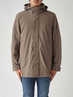 1. Parka homme en tissu softshell Tourterelle