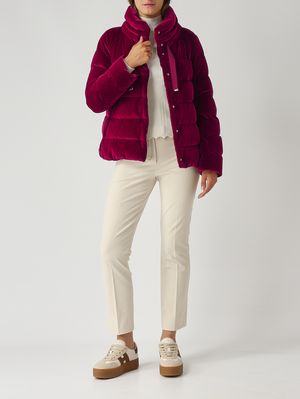 2. Plumífero de terciopelo para mujer Burdeos