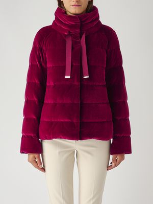 Piumino donna in velluto Bordeaux Herno