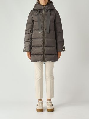 Women's A-Shape satin down jacket Anthracite Herno