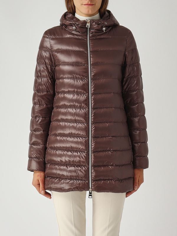 1. Damen-A-Form Resort Steppjacke aus ultraleichtem Nylon Zartbitterschokolade Herno pi00133dr12017z