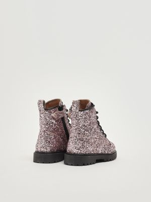 3. Anfibi bambina in pelle glitter Rosa