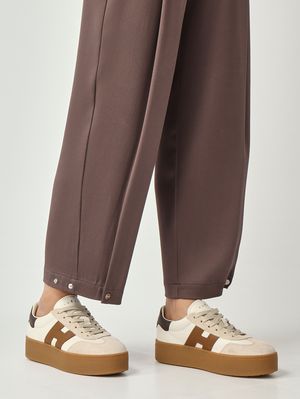 5. Pantalón de raso para mujer Chocolate negro