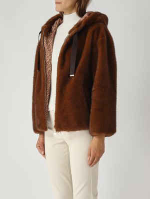 3. Chaqueta de mujer de piel sintética Marrón Oscuro