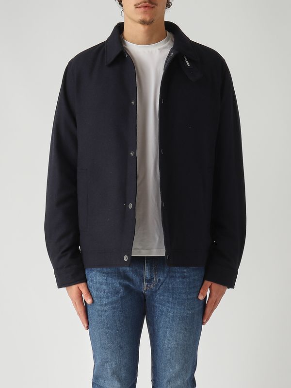 1. Keating recycled Italian wool blend jacket for men Navy blue Woolrich cfwoos2019mrut3190