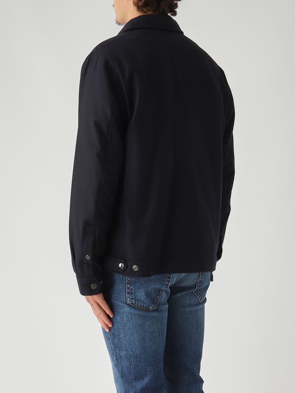 4. Keating recycled Italian wool blend jacket for men Navy blue Woolrich cfwoos2019mrut3190
