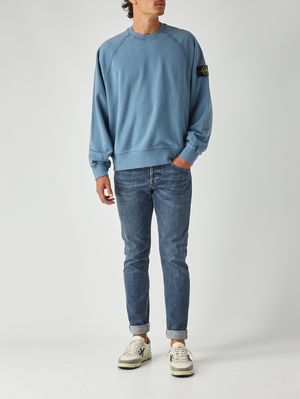 2. Sudadera de hombre de algodón orgánico afelpado Azul Acero
