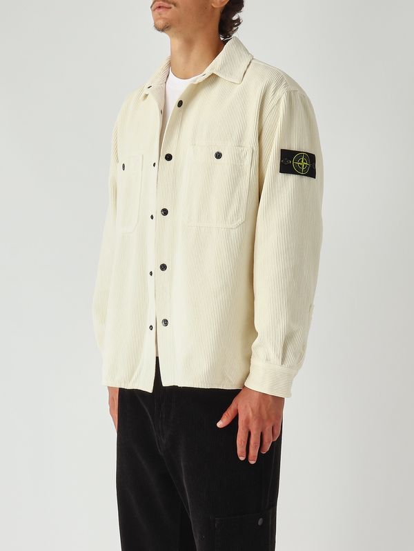 3. Men's overshirt in organic cotton Ivory Stone Island k2s151200012s0212
