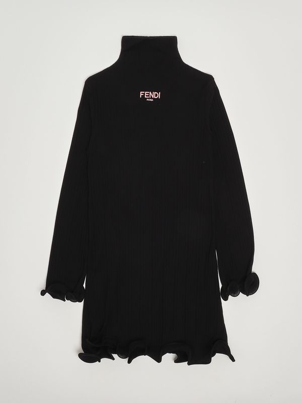 1. Robe en coton pour fille Noir Fendi jfb811aymi