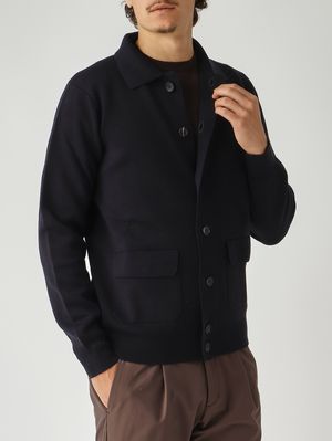 5. Cárdigan de lana para hombre Azul marino