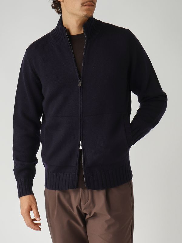 5. Cárdigan de hombre de merino royal Azul marino Filippo de Laurentiis fz3mltwmr