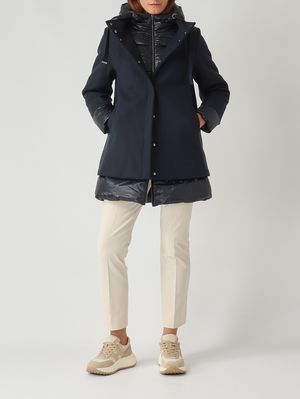 2. Abrigo de mujer de lana y nailon Azul