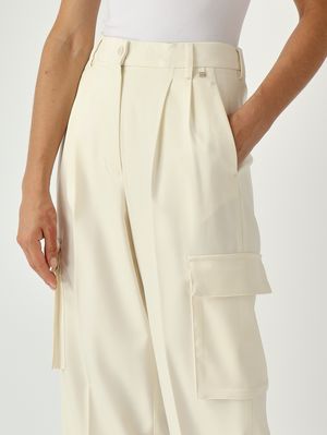 5. Pantalone donna in misto lana Bianco