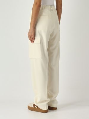 4. Pantalone donna in misto lana Bianco