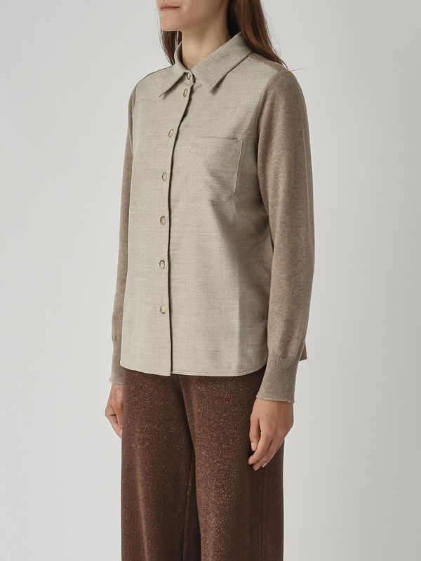 3. Camicia donna in misto lana e cachemire Sabbia Gran Sasso 5725512847