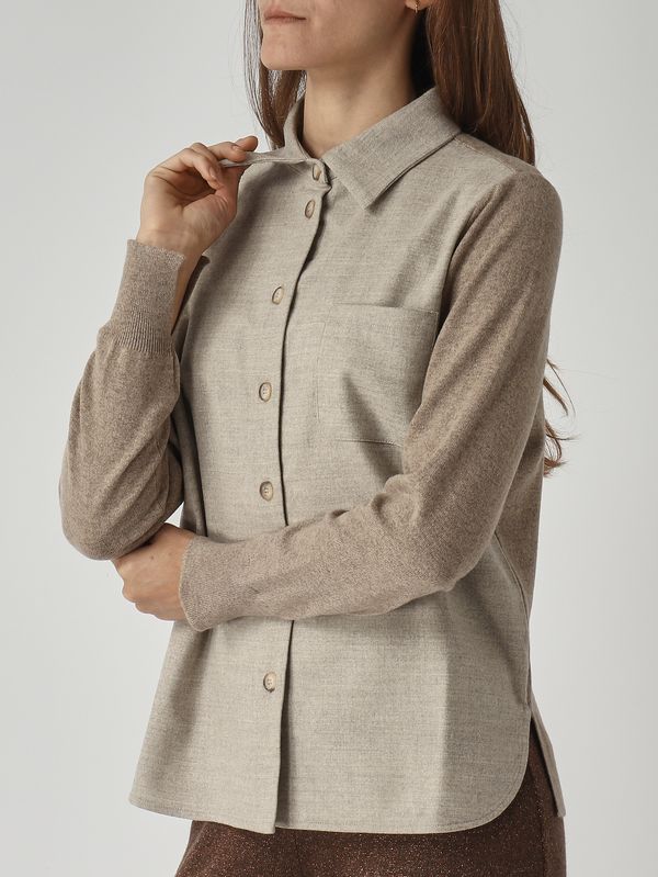 5. Camicia donna in misto lana e cachemire Sabbia Gran Sasso 5725512847