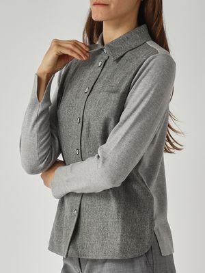 5. Camicia donna in misto lana e cachemire Grigio Medio