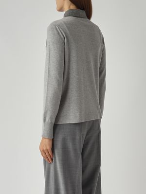 4. Camicia donna in misto lana e cachemire Grigio Medio